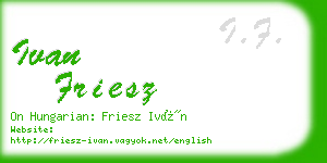 ivan friesz business card